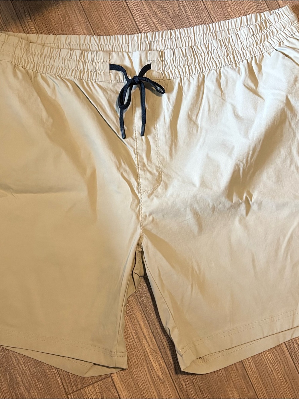 Stylus Men's Light Tan Elastic Waist Shorts with Drawstring